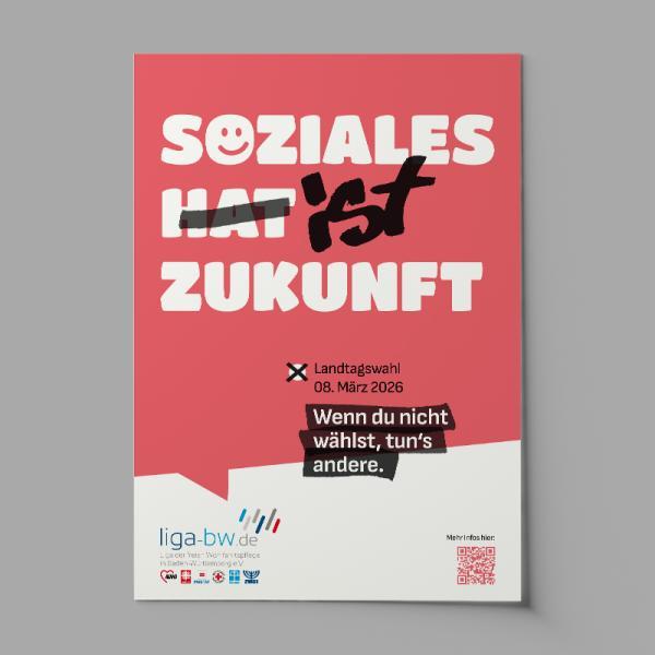 Plakat mit Text Soziales ist Zukunft