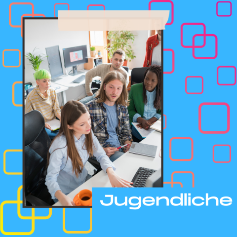 Junge Frau mit Jugendlichen in der Klasse