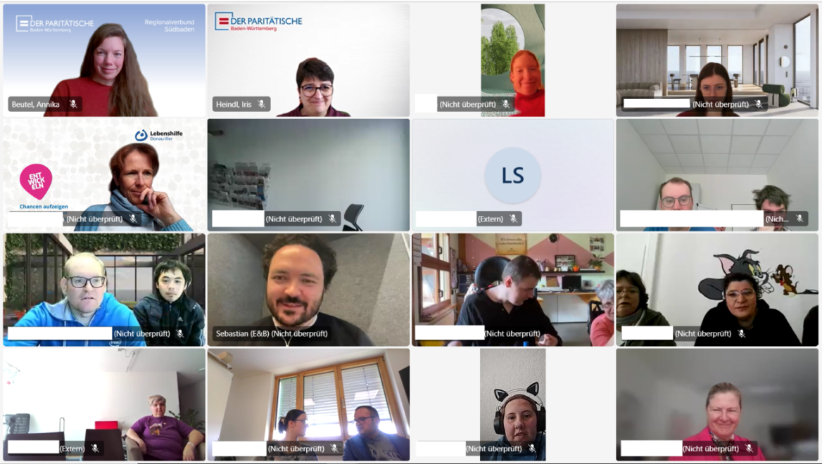 Teilnehmer*innen Online-Coaching zum Thema Videoproduktion