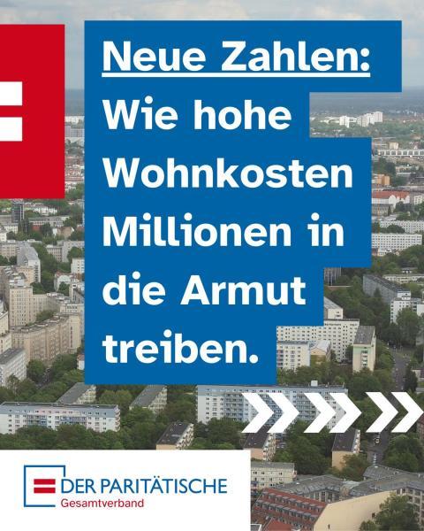 Plakat mit Wohngeb&auml;uden im Hintergrund