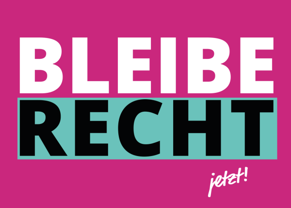 Wort Bleiberecht auf pink Hintergrund