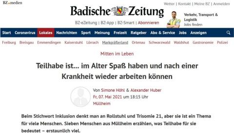 Startseite des BZ-Müllheim-Beitrags zur Inklusionslampagne