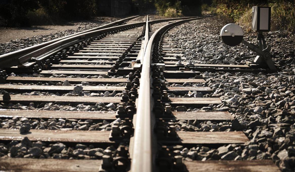 Bahngleise mit Weiche