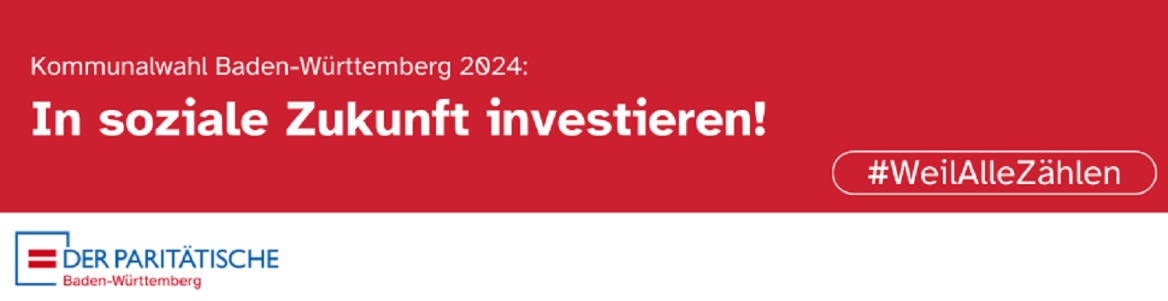 Roter Banner mit wei&szlig;er Schrift