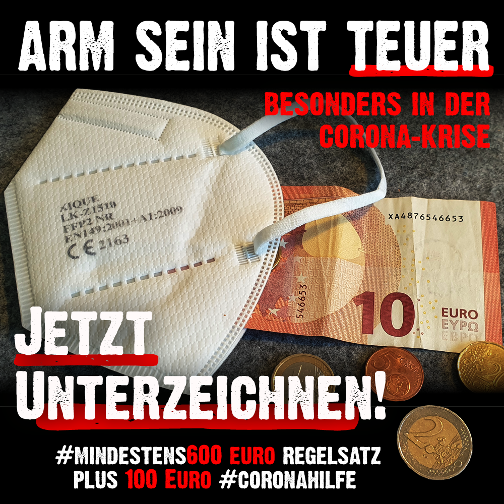 Plakat mit Maske und Geld