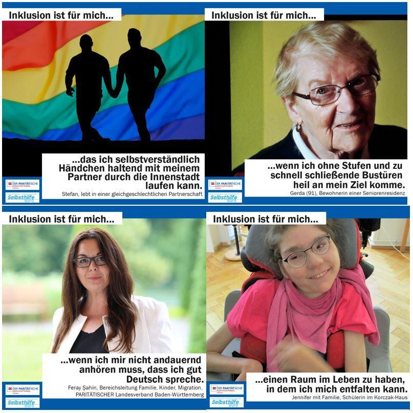 Vier Beitr&auml;ge der Inklusionskampegne