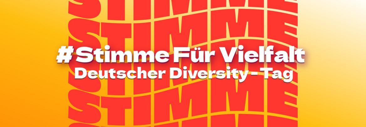 Gelbes Plakat mit roter und wei&szlig;er Schrift
