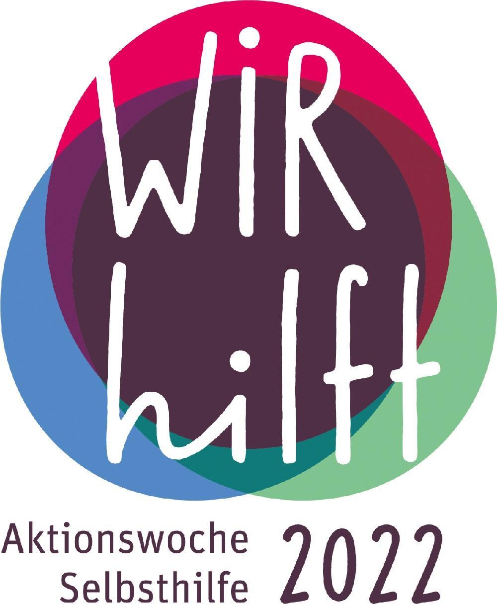 Bunte Kreise mit Text Wir hilft
